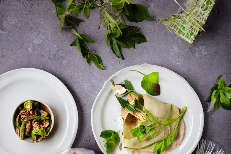 Crêpes mit Spargel