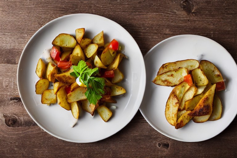 Ensalada de patata con salsa de zanahoria