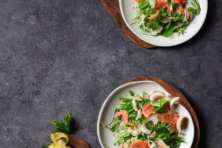 Geräucherte Lachspakete mit Reissalat
