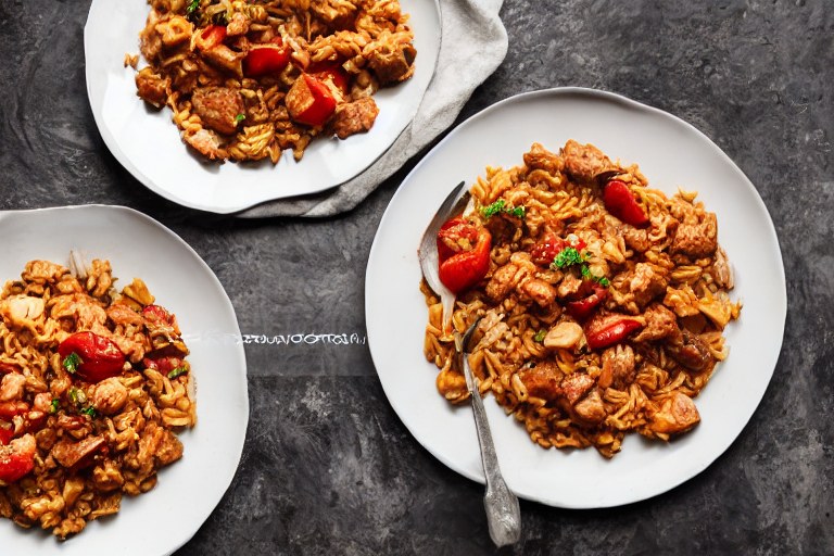 Jambalaya mit Meeresfrüchten, Rauchwürstchen und Putenfleisch