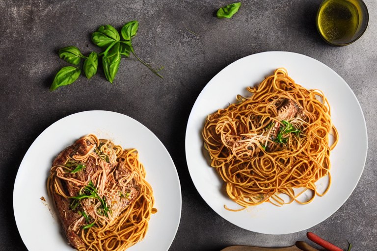 Spaghetti mit scharfer Thunfischsosse