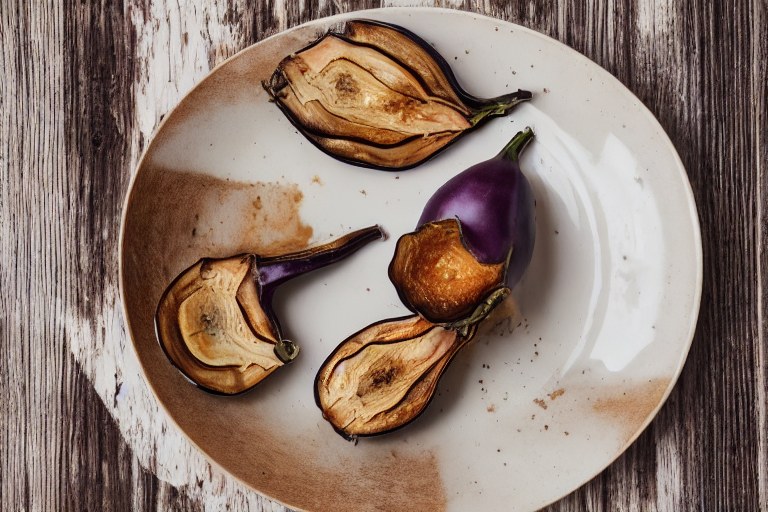 Überbackene Aubergine